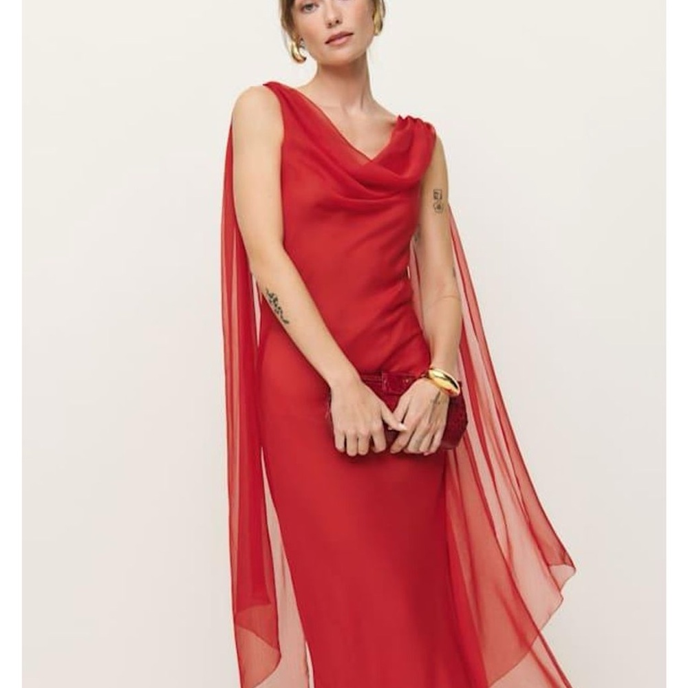 Reformation Allura Dress in Red